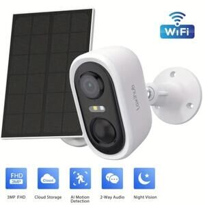 3MP Security Cameras Wireless Outdoor
Solar Powered, (free 32g SD card)